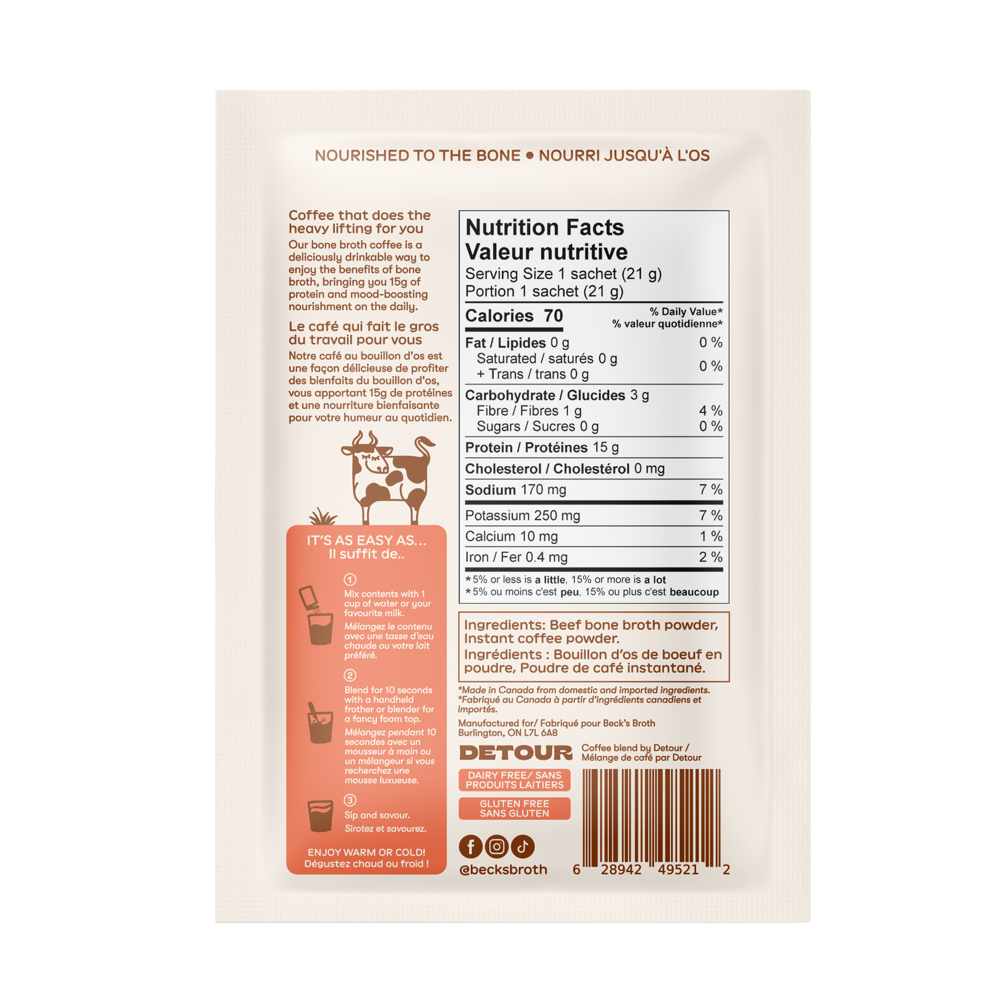 Beck's Broth Bone Broth Coffee Sachet